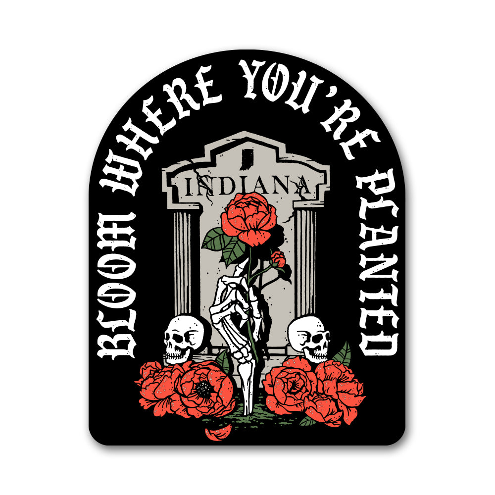 IN Bloom Sticker (Graveyard Edition) – United State of Indiana